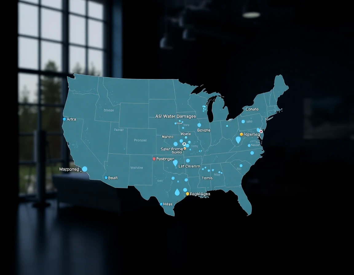 Water Damage Service Areas Map